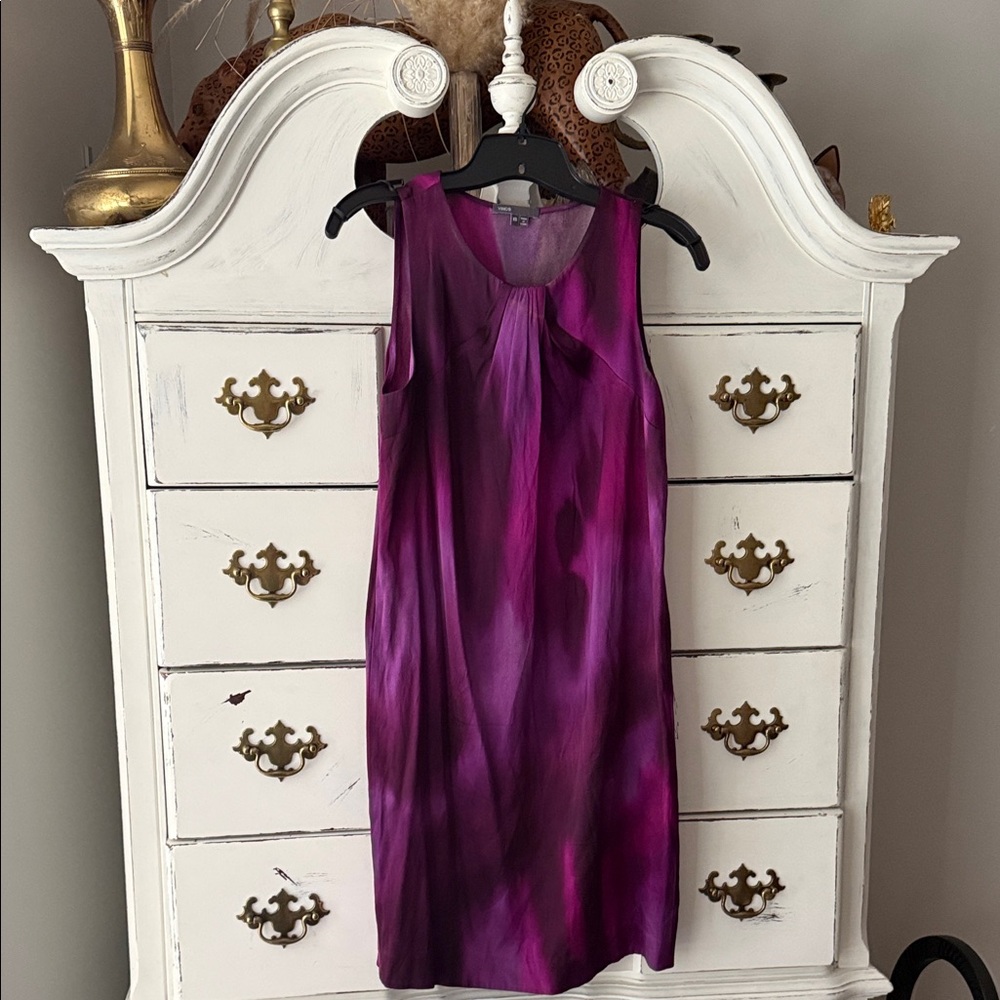 Purple silk Sleeveless Dress